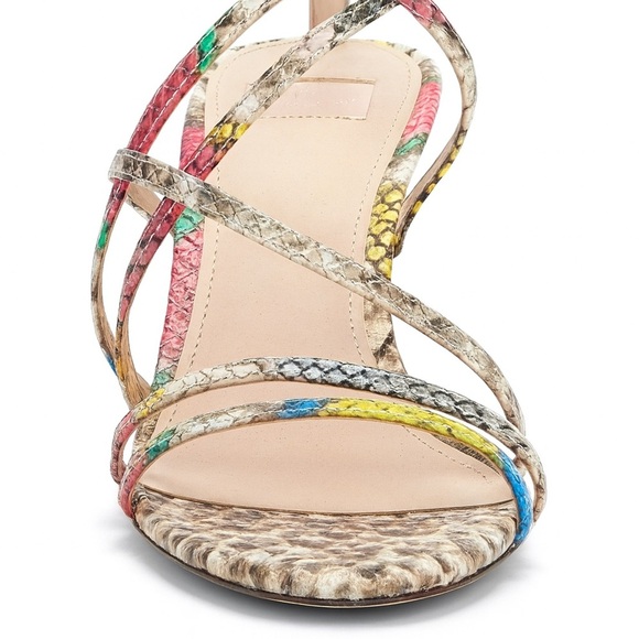 New Louise Et Cie Hansel Strappy Kitten Heel Sandal Multi Snake Print Leather 9M - Picture 7 of 12
